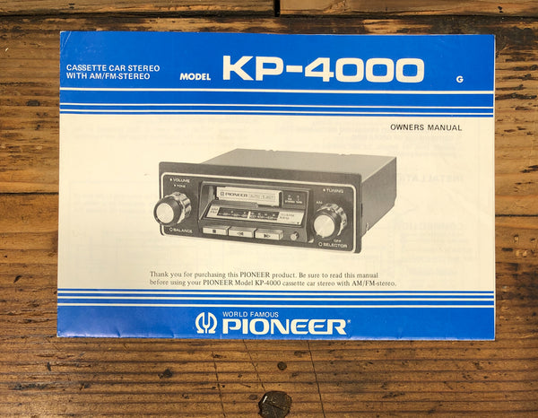 Pioneer KP-4000 Radio Cassette Owners / User Manual *Original*