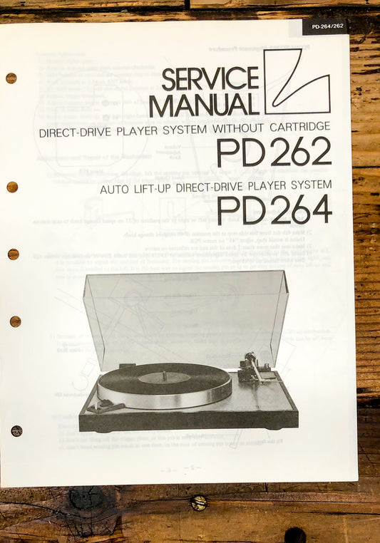 Luxman PD262 PD264 PD-262 PD-264 Turntable Service Manual *Original*