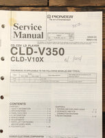 Pioneer CLD-V350 CLD-V10X CD CDV LD Player  Service Manual *Original*