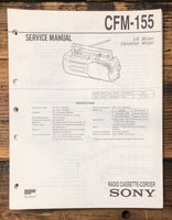 Sony CFM-155 Radio Cassette  Service Manual *Original*