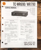 Sony TC-WR690 TC-WR790 Cassette Service Manual *Original*