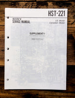 Sony HST-221 Stereo Supp. Service Manual *Original*