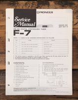 Pioneer F-7 Tuner  Service Manual *Original*