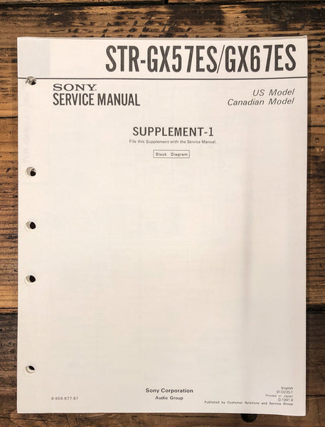 Sony STR-GX57ES -GX67ES Receiver Supp. Service Manual *Original*