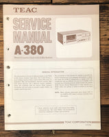 Teac A-380 Cassette  Service Manual *Original*