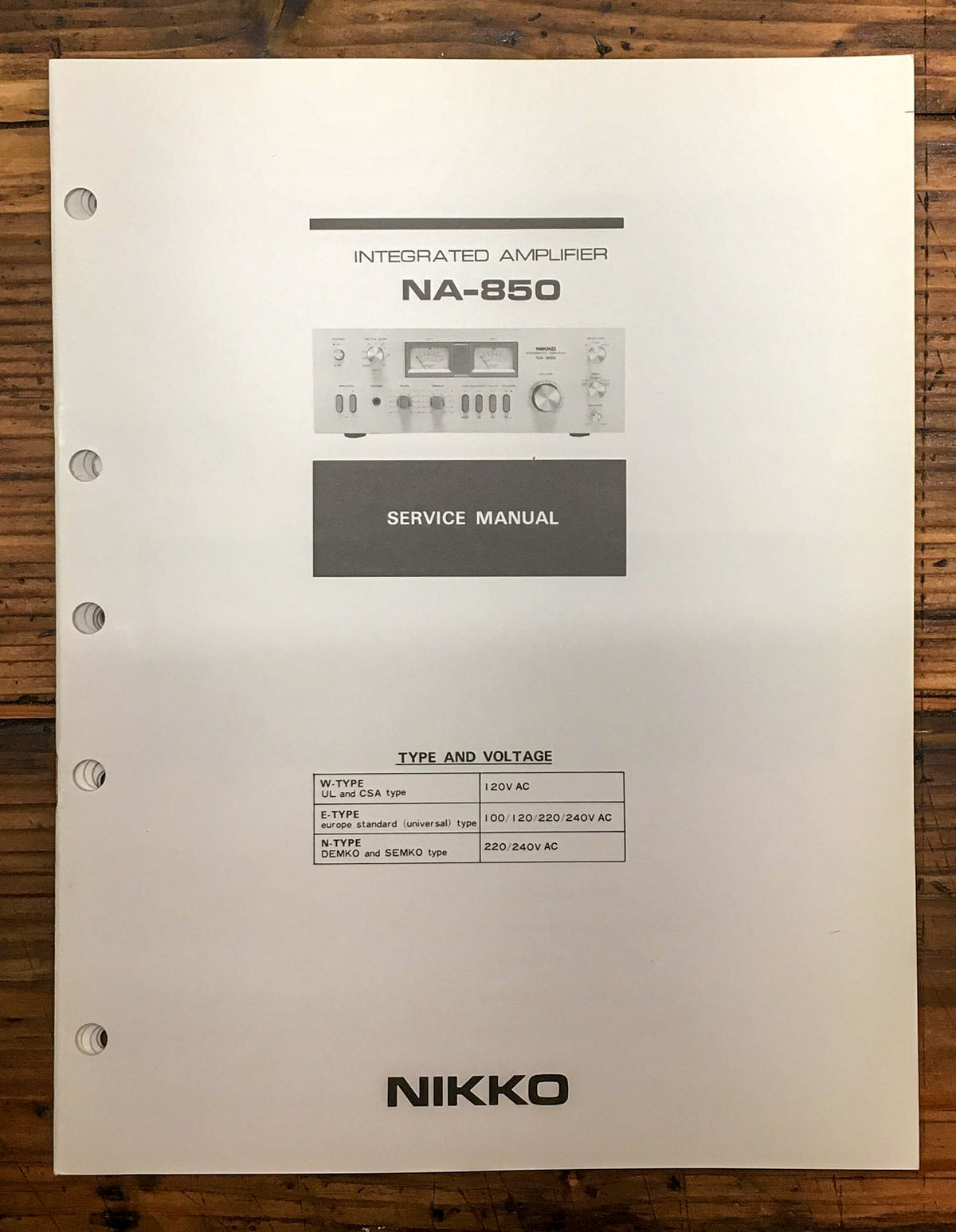 Nikko NA-850 Amplifier  Service Manual *Original*