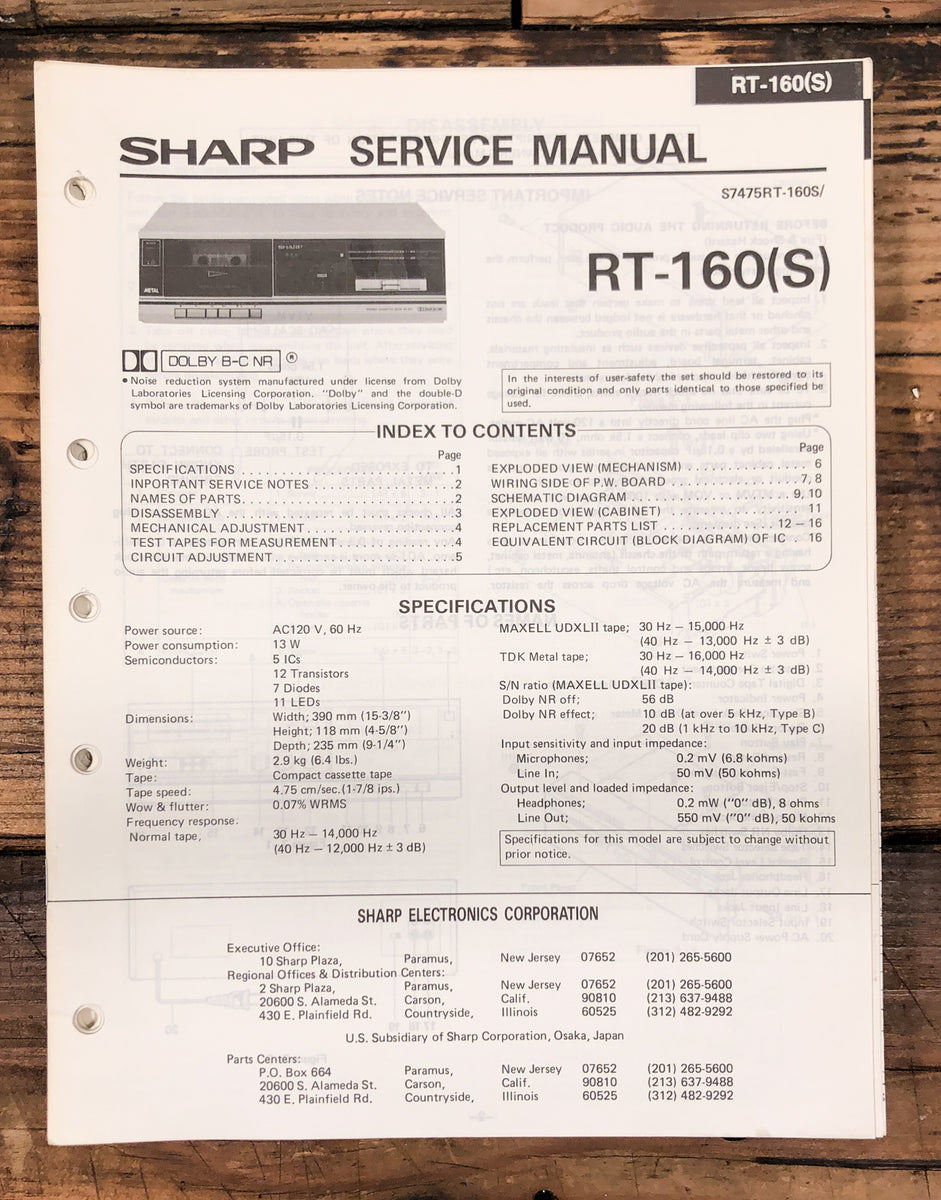Cassette Service Manual *Original* – Vintage Audio Store - Vintage ...