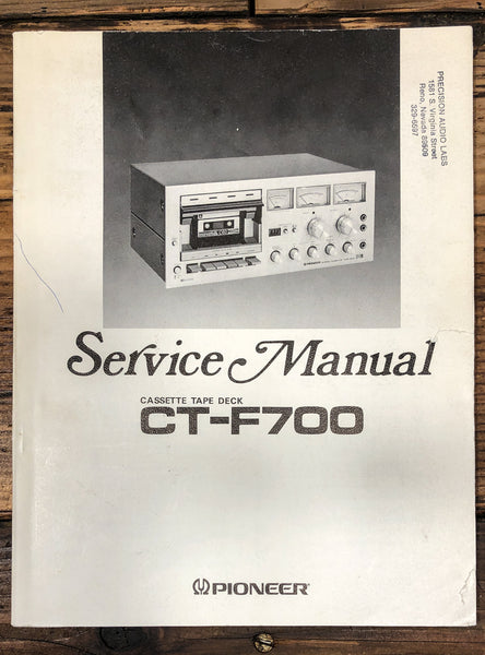 Pioneer CT-F700 Cassette Service Manual *Original*