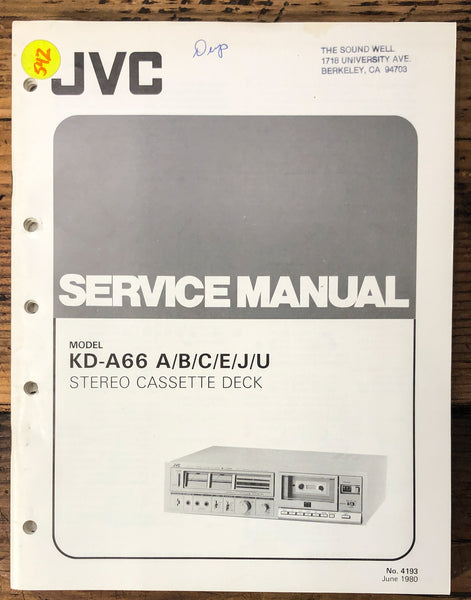 JVC KD-A66 Cassette  Service Manual *Original*