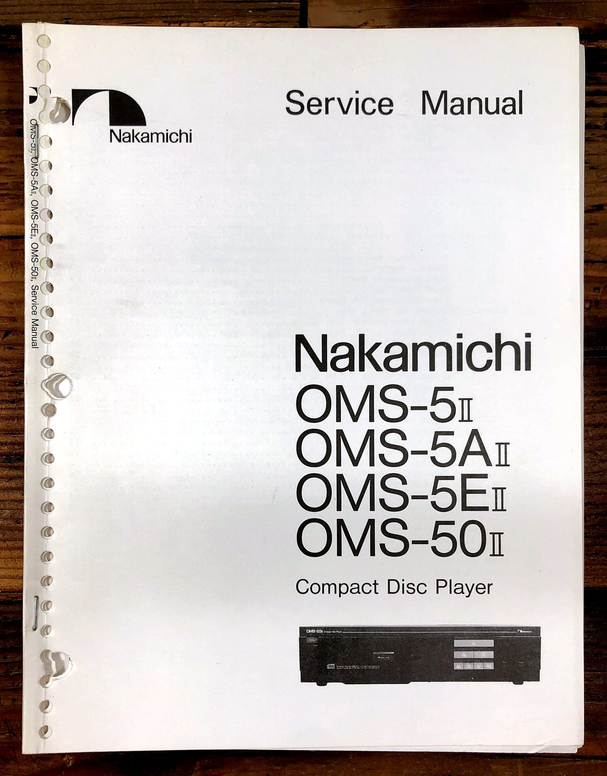Nakamichi OMS-5II Compact Disc Player Service Manual *Original*