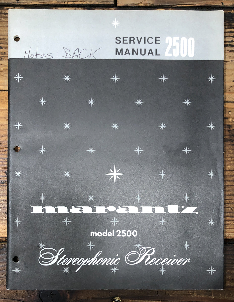 Marantz Model 2500 Receiver Service Manual *Original*