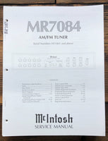 McIntosh MR7084 MR-7084 Tuner  Service Manual *Original* #1