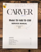 Carver TD-1200 TD-1400 Cassette  Service Manual *Original*