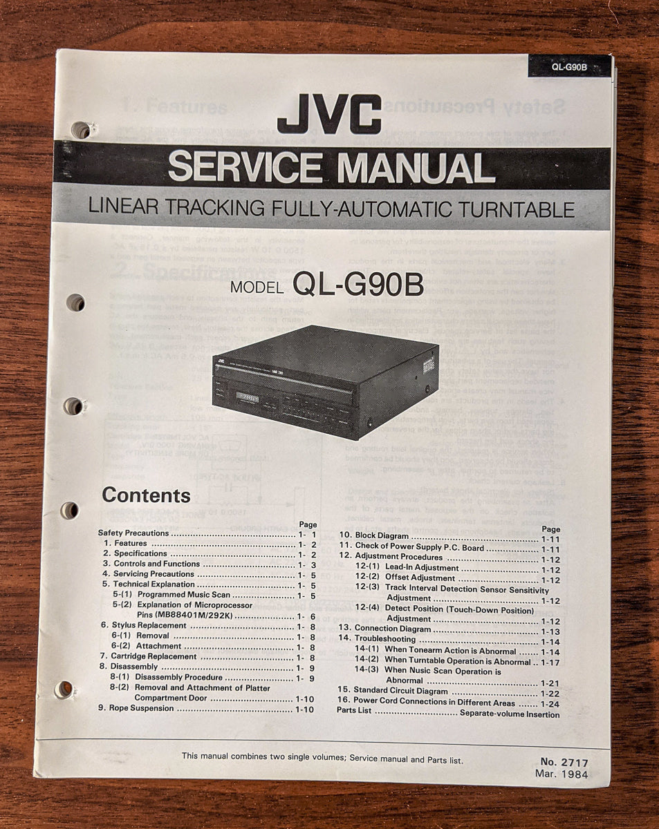 JVC QL-G90B Record Player / Turntable Service Manual *Original*