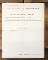 Marantz Model 26 Receiver  Service Manual *Original* #2