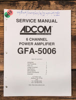 Adcom GFA-5006 Amplifier  Service Manual *Original*