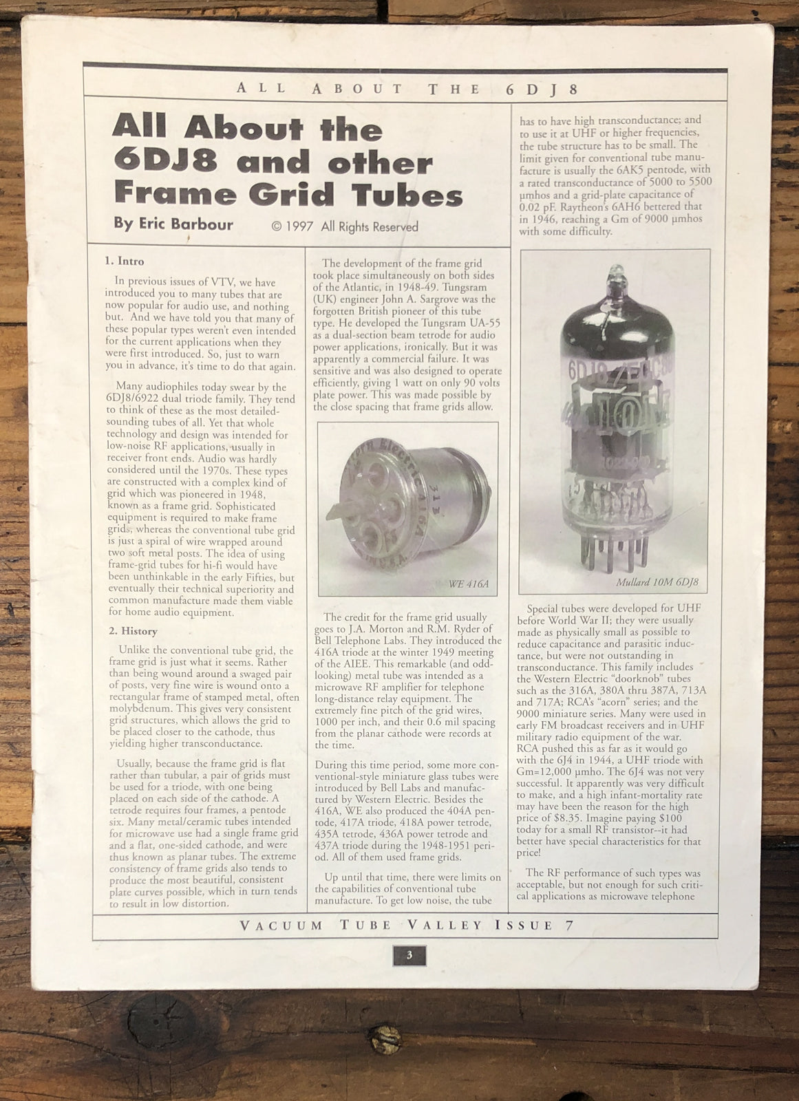 Vacuum Tube Valley Magazine Issue 7 *Missing Cover 6DJ8  *Orig*