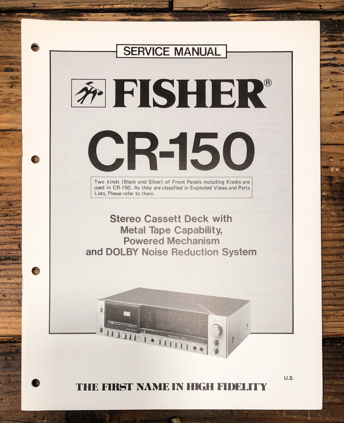 Fisher CR-150 Cassette Service Manual *Original*