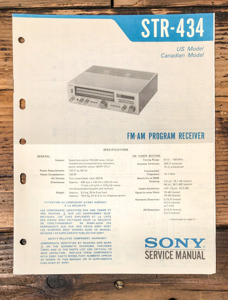 Sony STR-434 Receiver Service Manual *Original*