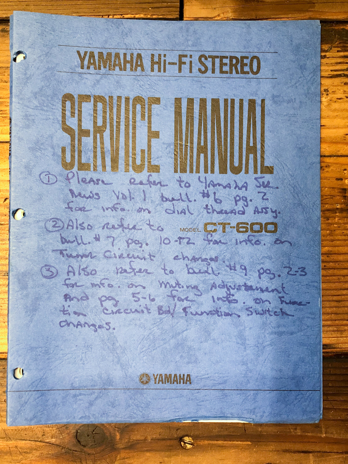 Yamaha CT-600 Tuner  Service Manual *Original*