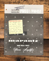 Marantz PM551 PM451 Amplifier  Service Manual *Original*