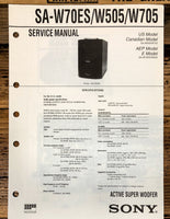 Sony SA-W70ES SA-W505 SA-W705 Super Woofer  Service Manual *Original*