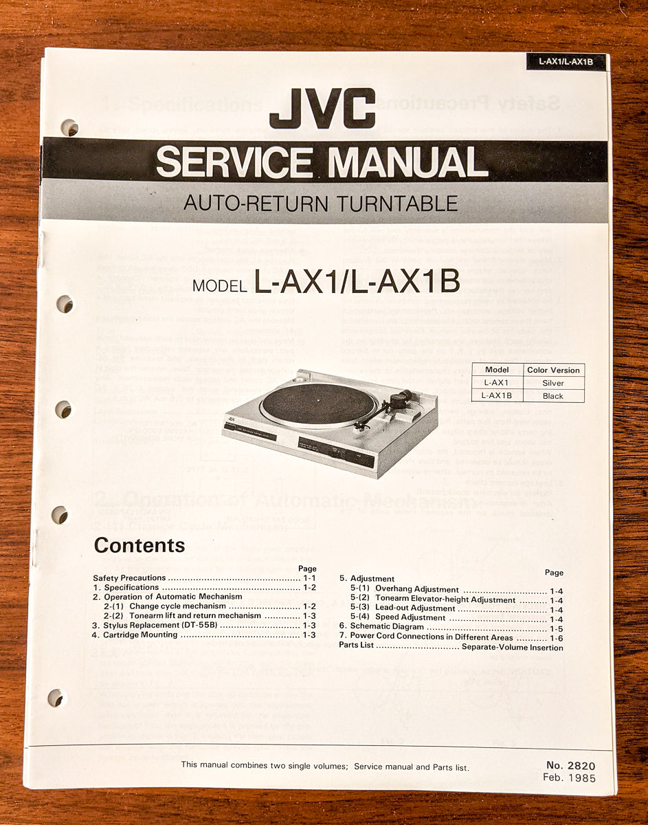 JVC L-AX1 L-AX1B Record Player / Turntable Service Manual *Original*