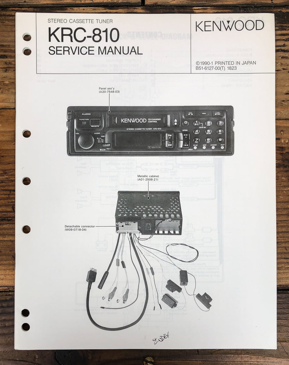 Kenwood KRC-810 Cassette Radio Service Manual *Original*