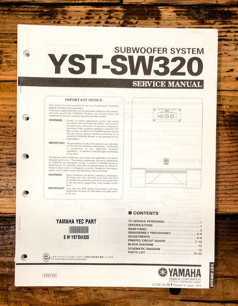 Yamaha YST-SW320 Subwoofer / Speaker  Service Manual *Original*