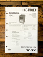 Sony HCD-MD1EX MD Stereo  Service Manual *Original*