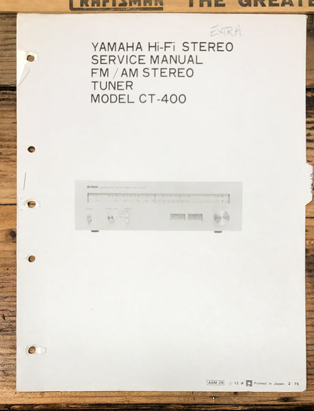 Yamaha CT-400 Tuner  Service Manual *Original*