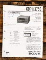 Sony CDP-H3750 CD Player  Service Manual *Original*