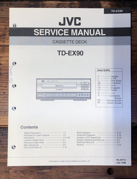JVC TD-EX90 Cassette  Service Manual *Original*