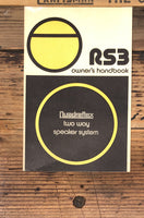 Quadraflex Model RS3 RS-3 Speaker Owners / User Manual *Original*