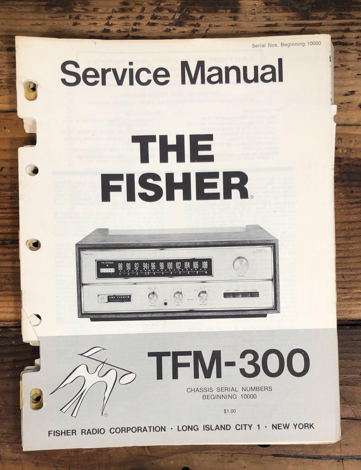 Fisher TFM-300 Tuner  Service Manual *Original*