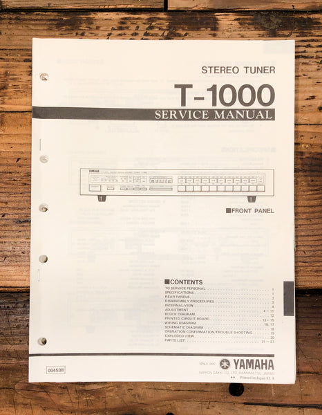 Yamaha T-1000 Tuner  Service Manual *Original*
