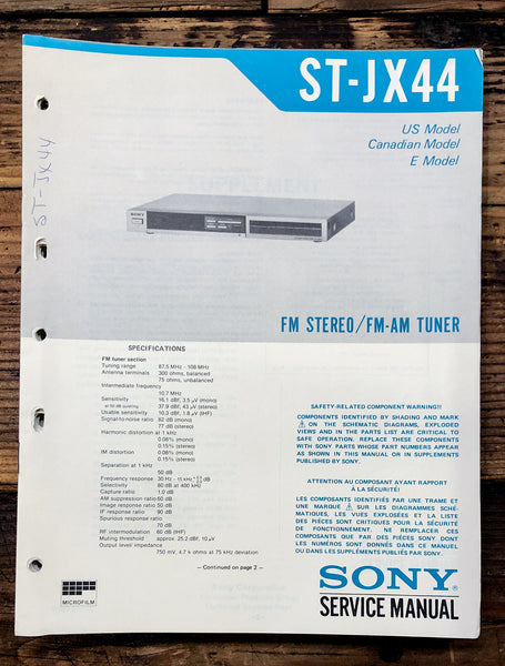 Sony ST-JX44 Tuner  Service Manual *Original*