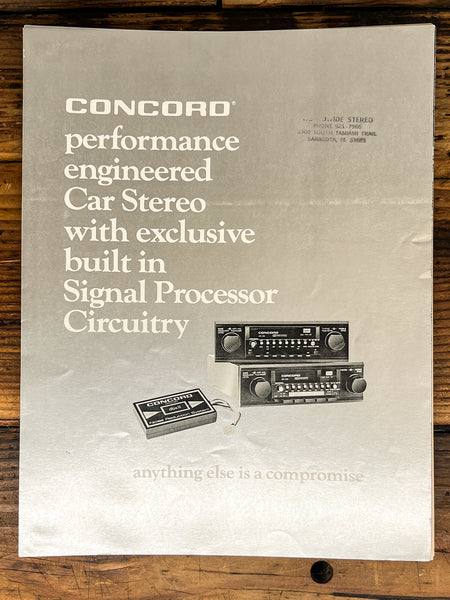 Concord HPL-118F HPL-130 HPA-25 HPQ-90 Car Stereo 5pg Dealer Brochure *Orig*