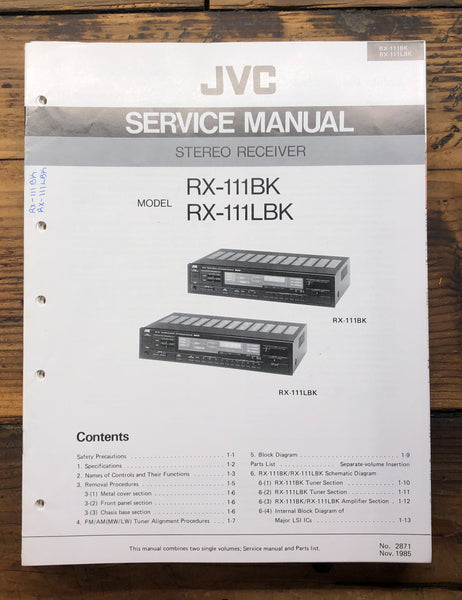 JVC RX-1111 BL BLK Receiver  Service Manual *Original*