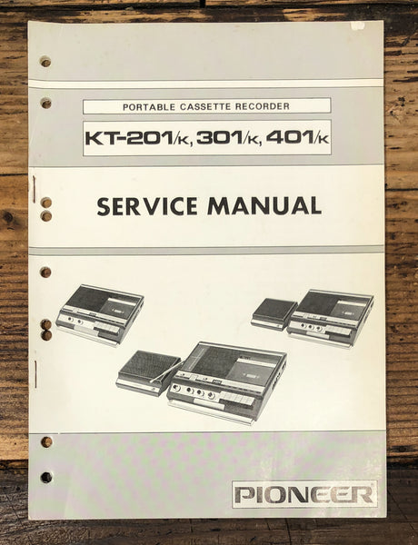 Pioneer KT-201 KT-301 KT-401 Portable Cassette Service Manual *Original*