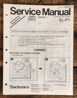 Technics SL-P1 CD Player Supp. Service Manual *Original*