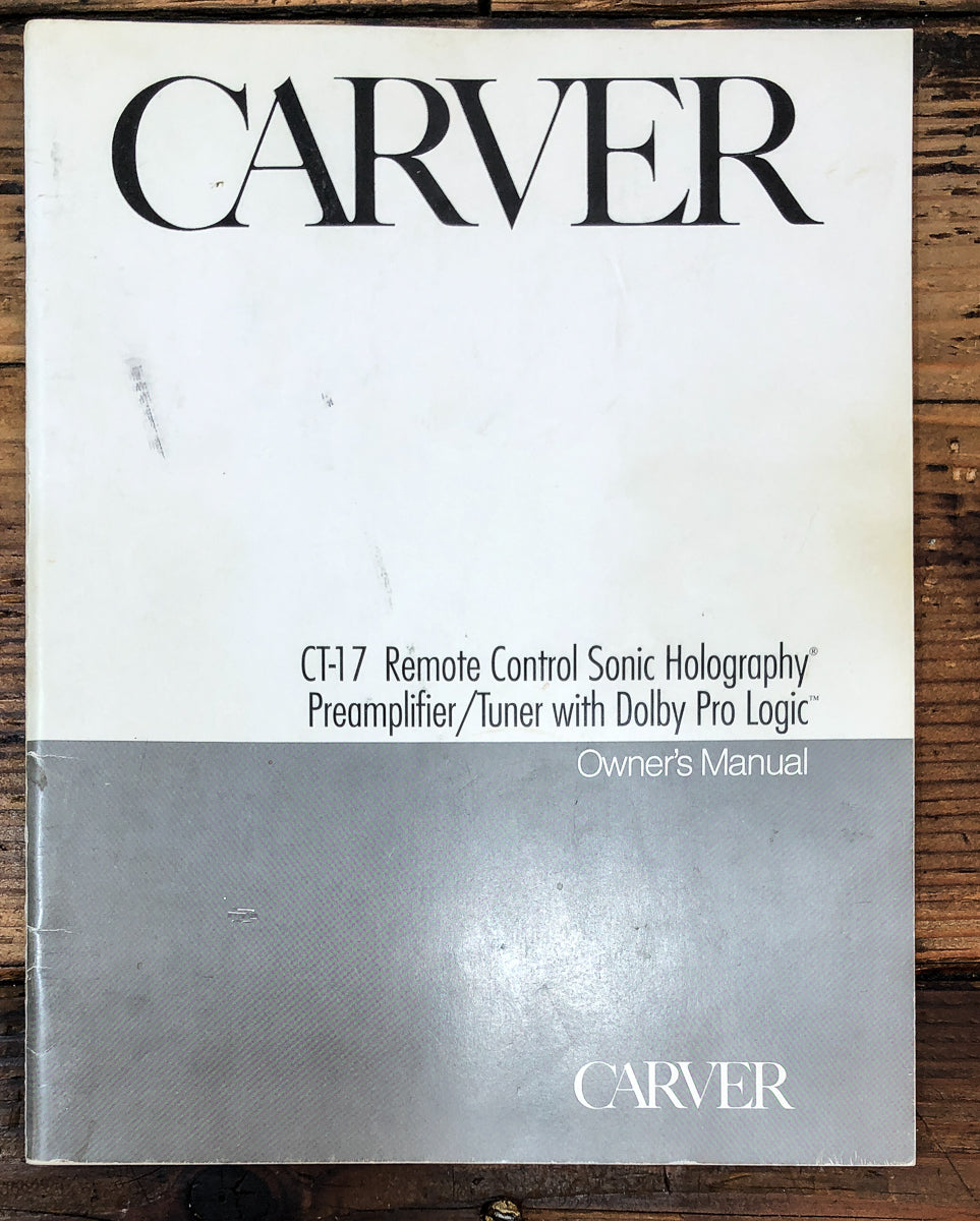 Carver CT-17 Preamp / Tuner Owners / User Manual *Original*