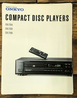 Onkyo DX-700 DX-702 DX-704 CD Player 3 pg Dealer Brochure  *Original*