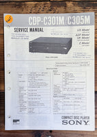 Sony CDP-C301M CDP-C305M CD Player  Service Manual *Original*