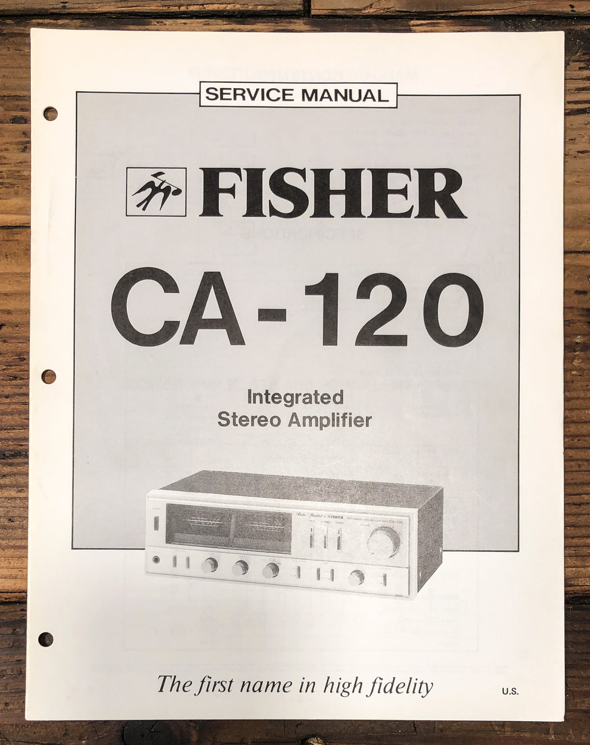 Fisher CA-120 Amplifier Service Manual *Original*