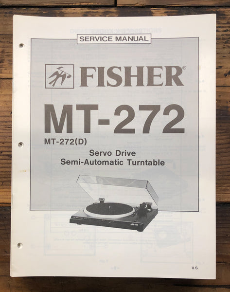 Fisher MT-272 Record Player / Turntable  Service Manual *Original*