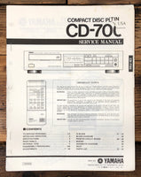 Yamaha CD-700 CD Player  Service Manual *Original*
