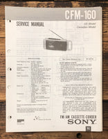 Sony CFM-160 Radio Cassette  Service Manual *Original*