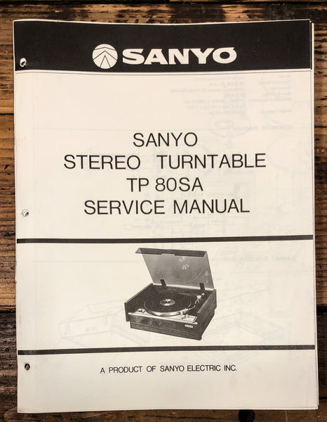 Sanyo TP 80 TP-80SA Turntable  Service Manual *Original*