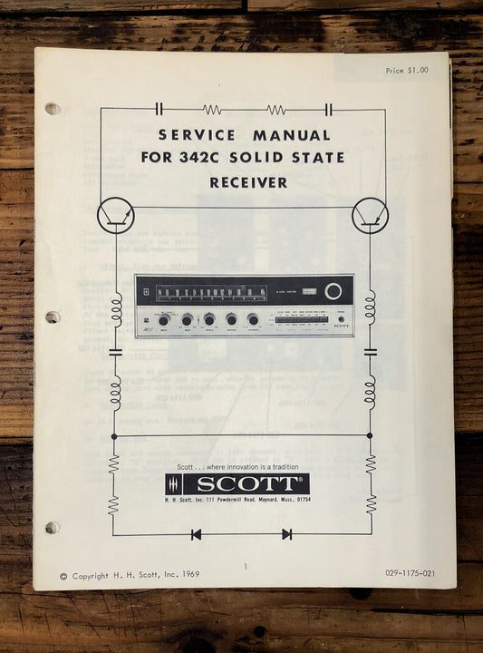 HH Scott Model 342C Receiver  Service Manual *Original*